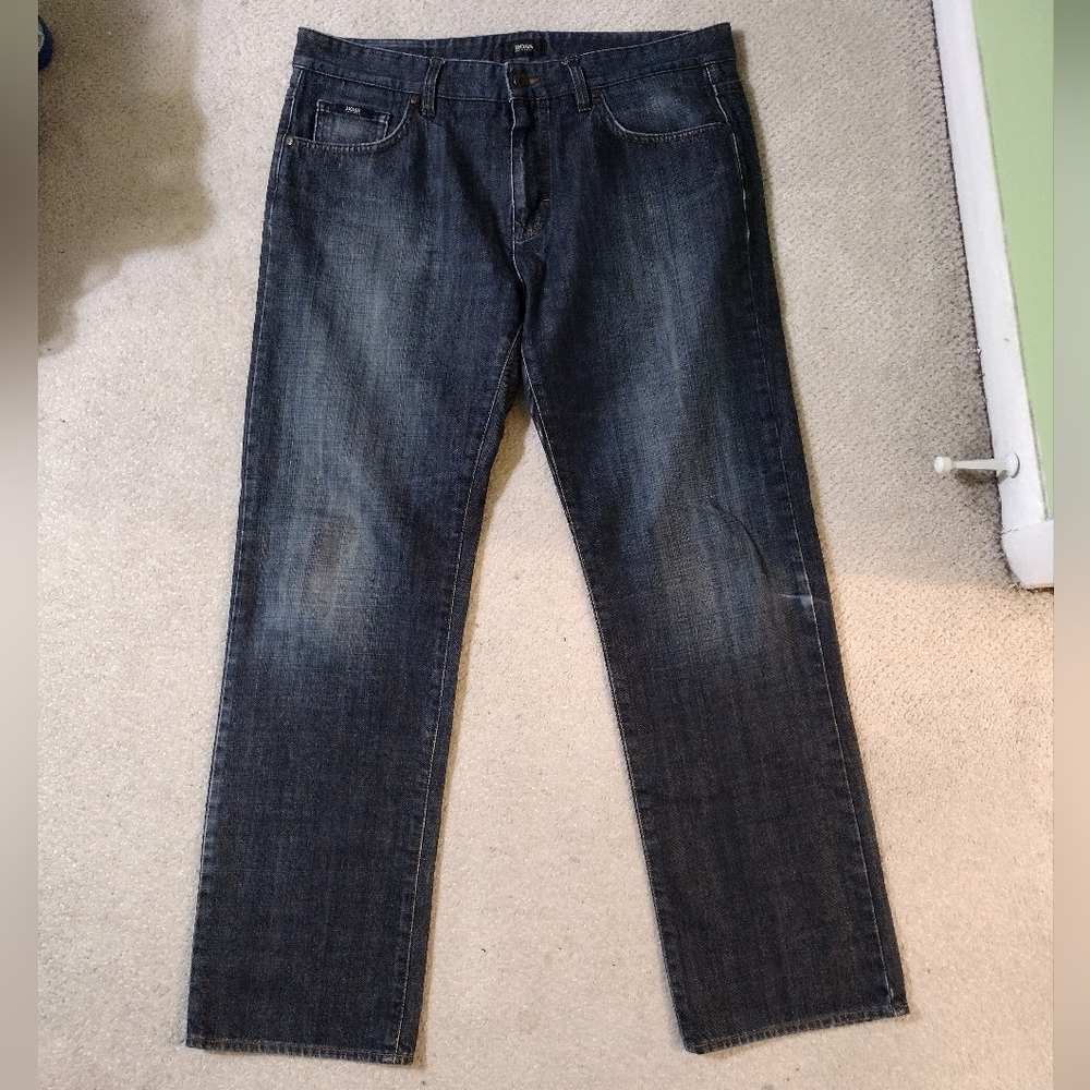 Hugo Boss 'Kansas' Dark Wash Straight Leg Jeans 36x32